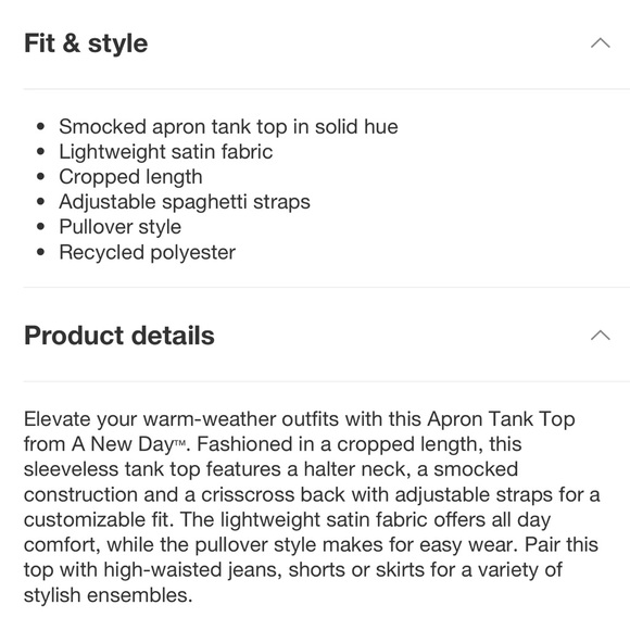 A New Day Brown Apron Tank Top: Size: Large - Picture 4 of 5